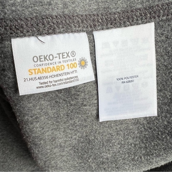 NWT Lands’ End Men’s Oeko-Tex Grey Fleece Quarter Zip Pullover, XL - Picture 6 of 10